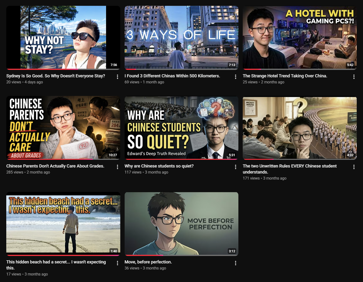 YouTube documentary content evidence